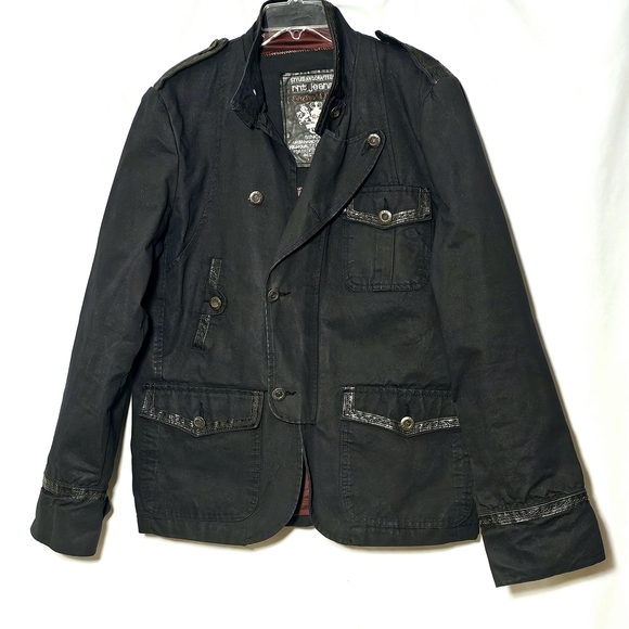 rnt23 Ron Tomson Urban Outdoor Wear Mens Y2K 90's Black Denim Jacket XXL - Picture 3 of 16